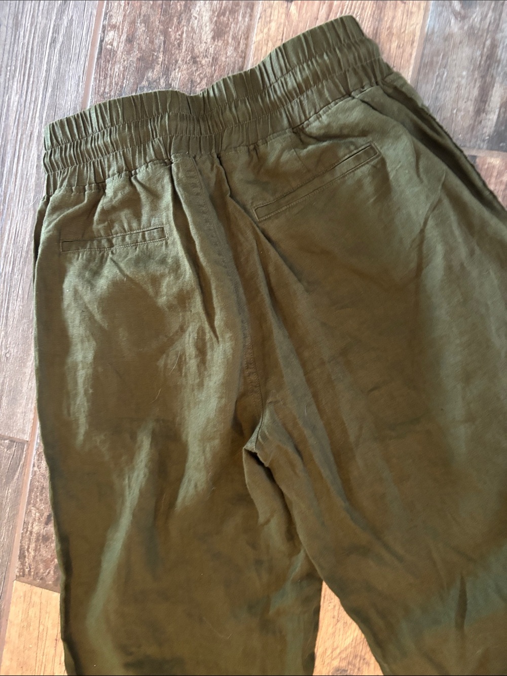 Quince (Size S) Women’s Olive Green Drawstring Linen Pants - Picture 6 of 6